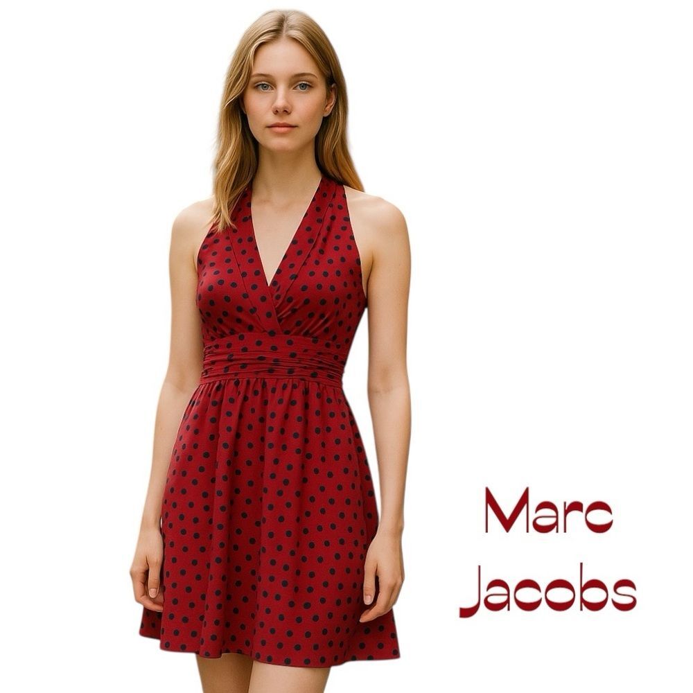 Marc New York Pink Blue Polka Dots Feminine GirlCore Dress NWOT Size 0